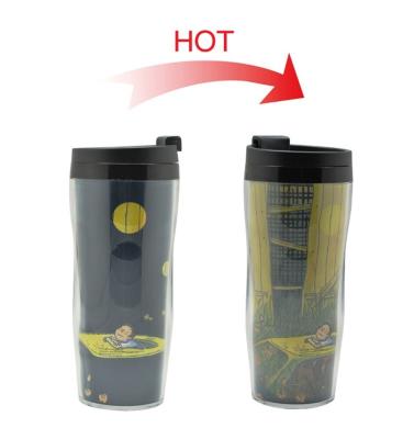 China double wall plastic travel tumbler， magic plastic tumbler for promotion and premiums for sale