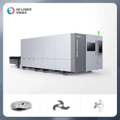 China 3000w  6KW Plate Fiber Laser Cutting Machine Metal Steel With Exchange Platform for sale