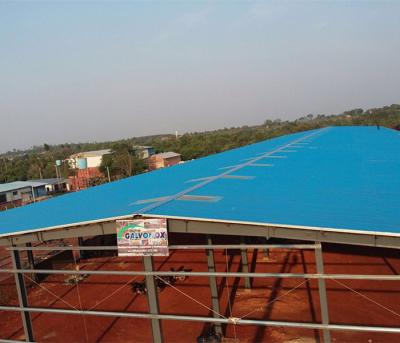 China Bone Roof DFT 80um PRS Beam Steel Structure Warehouse for sale
