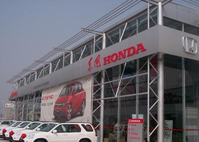 China Armazém rápido da estrutura da sala de exposições do carro da casa pré-fabricada da instalação da aparência agradável econômica de Honda à venda