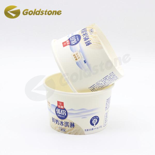 Quality Glossy Lamination Ice Cream Containers Leak Resistant Sustainable Paper Cups for sale