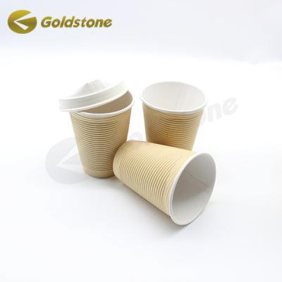 China Custom Branding Eco Paper Cups 12 Oz Kraft Ripple Cup ISO9001 for sale