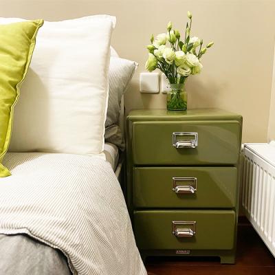 China Knocked Down Design Draws Nightstand New Product White 3 Drawers Cabinet Bedside Chest à venda