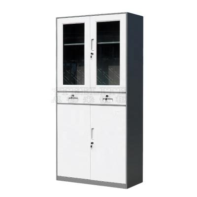 China Knockeddown 2 Drawer Door Glass Cabinet Steel Cabinet for Office for sale