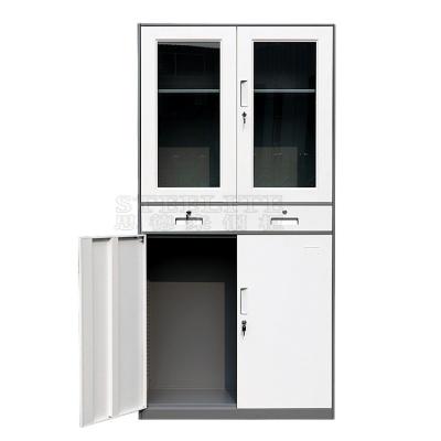 China Modern Double Door Iron Side Filing Cabinet Metal With 2 Drawer for sale