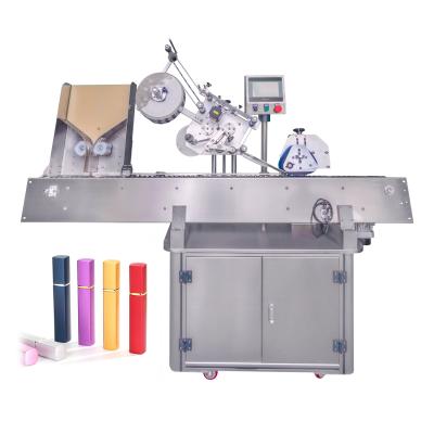 China Automatic Wax Crayon Labeler Lip Gloss Balm Matte Oil Bottle Tube Labeling Machine for sale