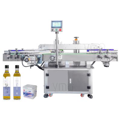 China Botella automática de superficie plana Dispensador de etiquetas de pegatinas puede botella envolver la máquina de etiquetado en venta
