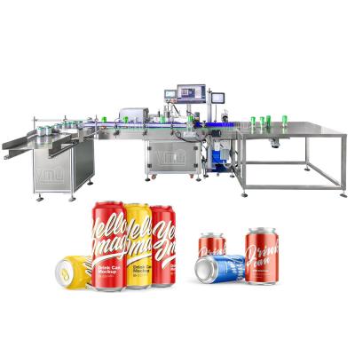China YM515 Automatic Beverage Beer Aluminum Can Vision-Based Orientation Bottle Labeling Machine With Date Code Laser Printer for sale