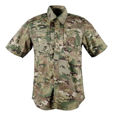 China Plain Dyed Men's Plus Size Cargo Shirt Short Sleeve for Summer Fashion Fall Clothing for sale