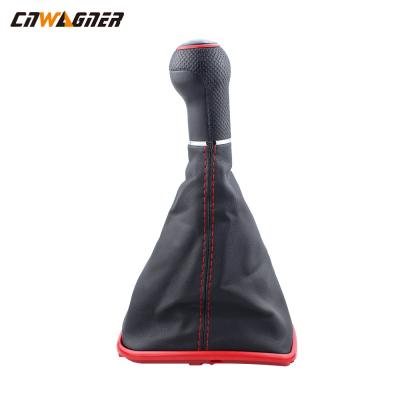 China Red Car Gear Shift Knob Lever Shifter Leather Gaiter Boot Cover For VW Volkswagen GOLF 6 VI MK6 Jetta 5 Golf 5 V MK5 for sale