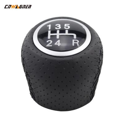 China Cars Auto Parts 5 Gear Speed Punch Leather Thread Shift Knob Car Gear Knob For FIAT for sale