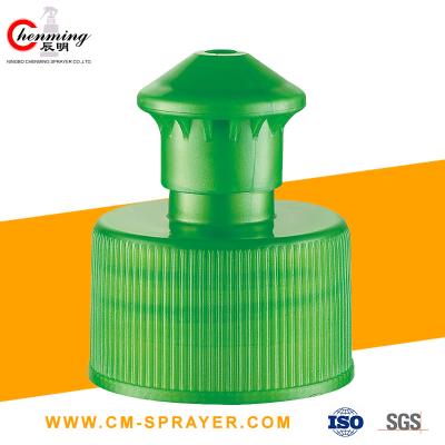 China 24/410 28/400 28-410 Squeeze Bottle Push Pull Cap For Water Bottles 38mm 28mm Push Pull Cap for sale