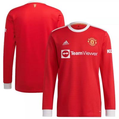 China Authentic Man Utd Home Kit Long Sleeve Shirt 2021 2022 With Woven Badge for sale