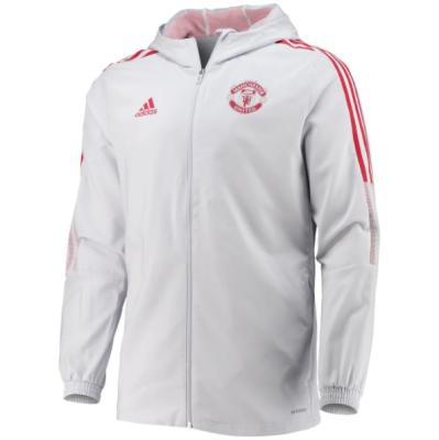 China Gray Full Zip Manutd Football Kit Manchester United Presentation Jacket for sale