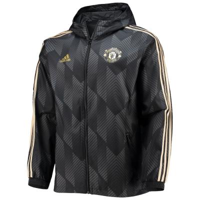 China Manchester United Windbreaker Black Manutd Football Kit Hoodie Jacket for sale