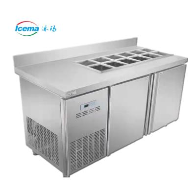China Air Cooled Slotted Workbench Refrigerator 120L Beverage for sale