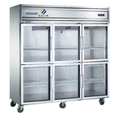 China Glass Door Upright Refrigerator Freezer 1350L Ultra Large Capacity Commercial for sale