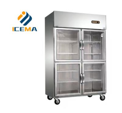 China 780L Professional Kitchen equipment vertical refrigerator brand freezer commercial four door display freezer for sale