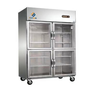 China Commercial four doors stainless steel upright refrigerator 780L for sale