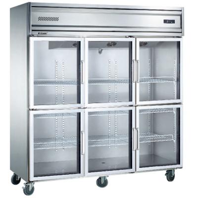 China 1350L Upright Refrigerator Freezer Ultra Large Capacity Commercial Glass Door for sale