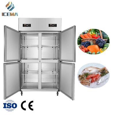 中国 -18~-0 & 0~8 degree 4 Door Commercial Upright Reach-in Freezer 1230mm Length 680mm Width 1970mm Height 販売のため