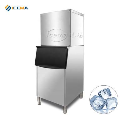 China 200KG 300kg 400kg 500kg ICEMA Ice Cube Maker Machine 760*830*1780mm Ice Size 22x22x22mm for sale