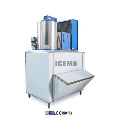 Chine Commercial ICEMA 1T Industrial Flake Ice Machine with 2.1kw Refrigerating Capacity à vendre