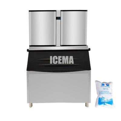 China Bar Commercial 900kg/24 Hours Pellet Ice Machine Cube Ice Can Be Customized Ice Size for sale