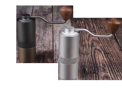 China Custom Logo Hand Held Coffee Grinder Portable Camping Solid Wood Handle for sale