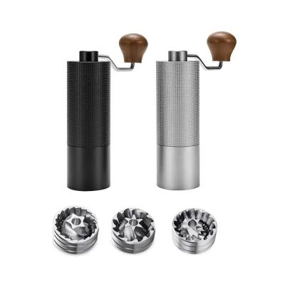 China Al-Alloy Body Portable Small Hand Mill Manual Coffee Grinder 420 Stainless Steel Burr for sale