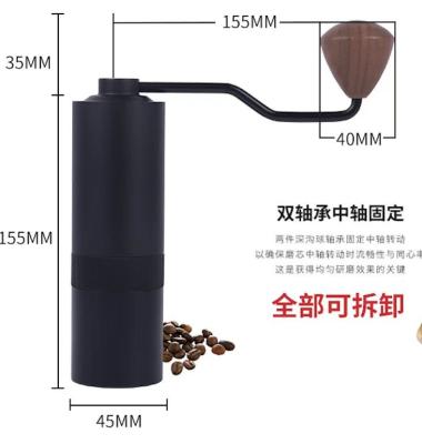 China 38mm Conical Burr Middle Manual Espresso Coffee Grinder With Walnut Handle for sale