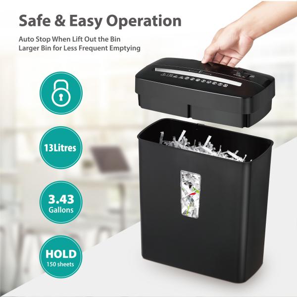 Quality C220P 6sheet Commercial Cross Cut Shredder 13L Basket Document Paper Shredder for sale