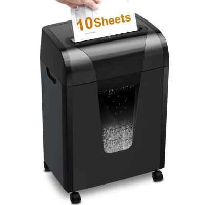 China ETL Certified Compact 10 Sheet Micro Cut Shredder Machine P5 Security for sale