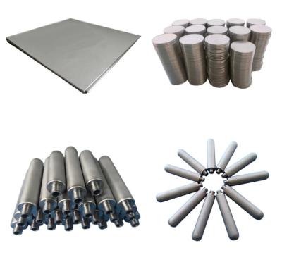 China Sintered Filter Sintered Micron Porous Metal Filter Disc  / Plate / Sheet / Tube for sale