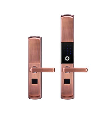 China Zinc Alloy Code Door Lock / WIFI Remote Control Smart Fingerprint Sliding Cover Door Lock for sale