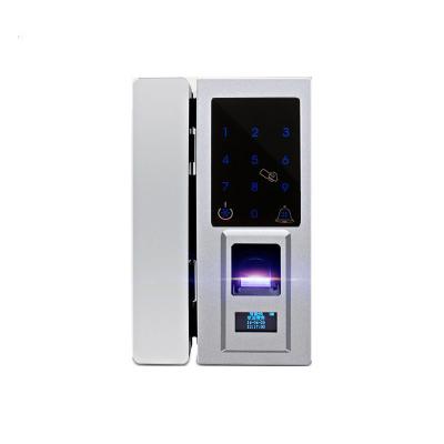 China Smart Security Biometric Fingerprint Digital Electronic Combination Glass Door Lock for sale