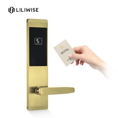 China Zinc Alloy Black Hotel Key Card Door Locks With ANSI Mortise MF1 Card Type for sale