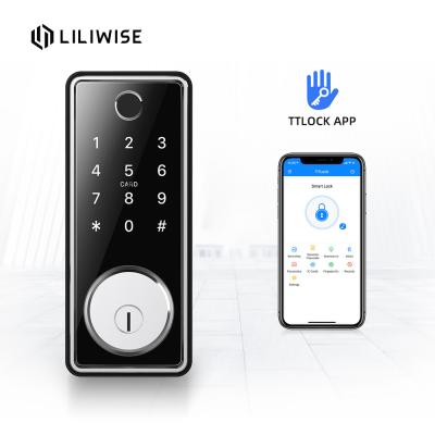 China Smart Bluetooth Key Card Door Lock Full-Automatic Fingerprint Digital Deadbolt for sale