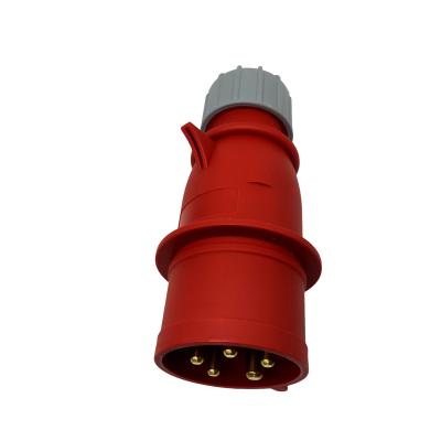 China LLANO Waterproof 380V-415V CEE Charging Plug 5 Pin 7KW With Red Connector for sale
