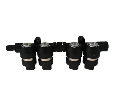 China Assembled 4 Cylinder Black LPG CNG Injector Rail 2Ohm / 3Ohm for sale