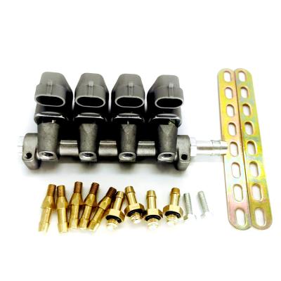 China High Performance 4 Cylinder Grey LPG CNG Injector Rail For Fuel Gas Injection System for sale