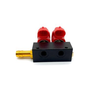 China 2 Cylinder 3Ohm CNG LPG Injector Rail Fuel Injector Rail For Autogas Conversion System for sale
