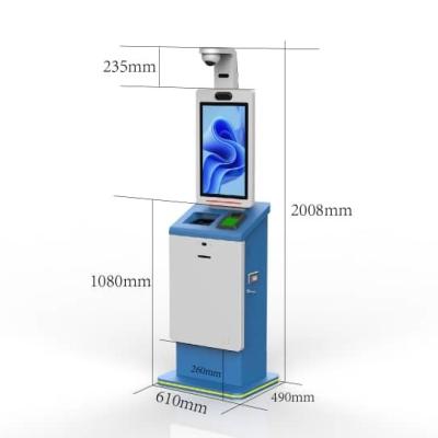 Chine Indoor Hotel Touch Self Service Check In Kiosks With Passport Scanner RFID Card Dispenser à vendre