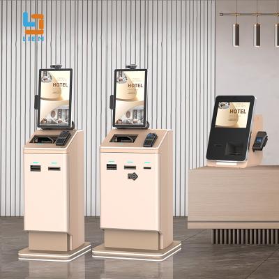China Capacitive/IR Touch Cash Coin Payment Hotel Self Service Kiosk RFID Passport ID Reader for sale