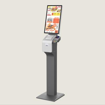 China Floor Stand 21.5'' Multi-Point Touch Self Ordering Kiosk Cash/Cashless Self Payment Kiosk for sale