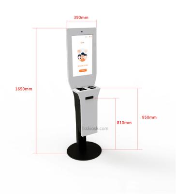 China New! 19 Inch Touch Display Self Service Kiosk Floor Stand With ID Card/Passport Reader for sale