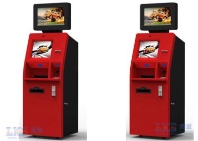 China Customer Service Banking ATM Kiosk , Money Automatic Teller Machine Red Color for sale