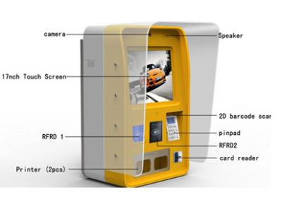 China Halbe an der Wand befestigte Selbstservice-Zahlungs-im Freien Handelskiosk mit Drucker zu verkaufen