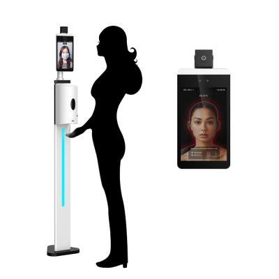 China High Stability Face Recognition Thermal Scanner Kiosk with Hand Disinfection for sale
