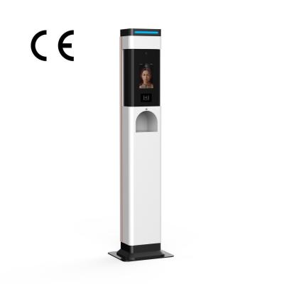 China AI 3D LCD Display Thermal Scanner Kiosk with Gel Dispenser Face Recognition for sale